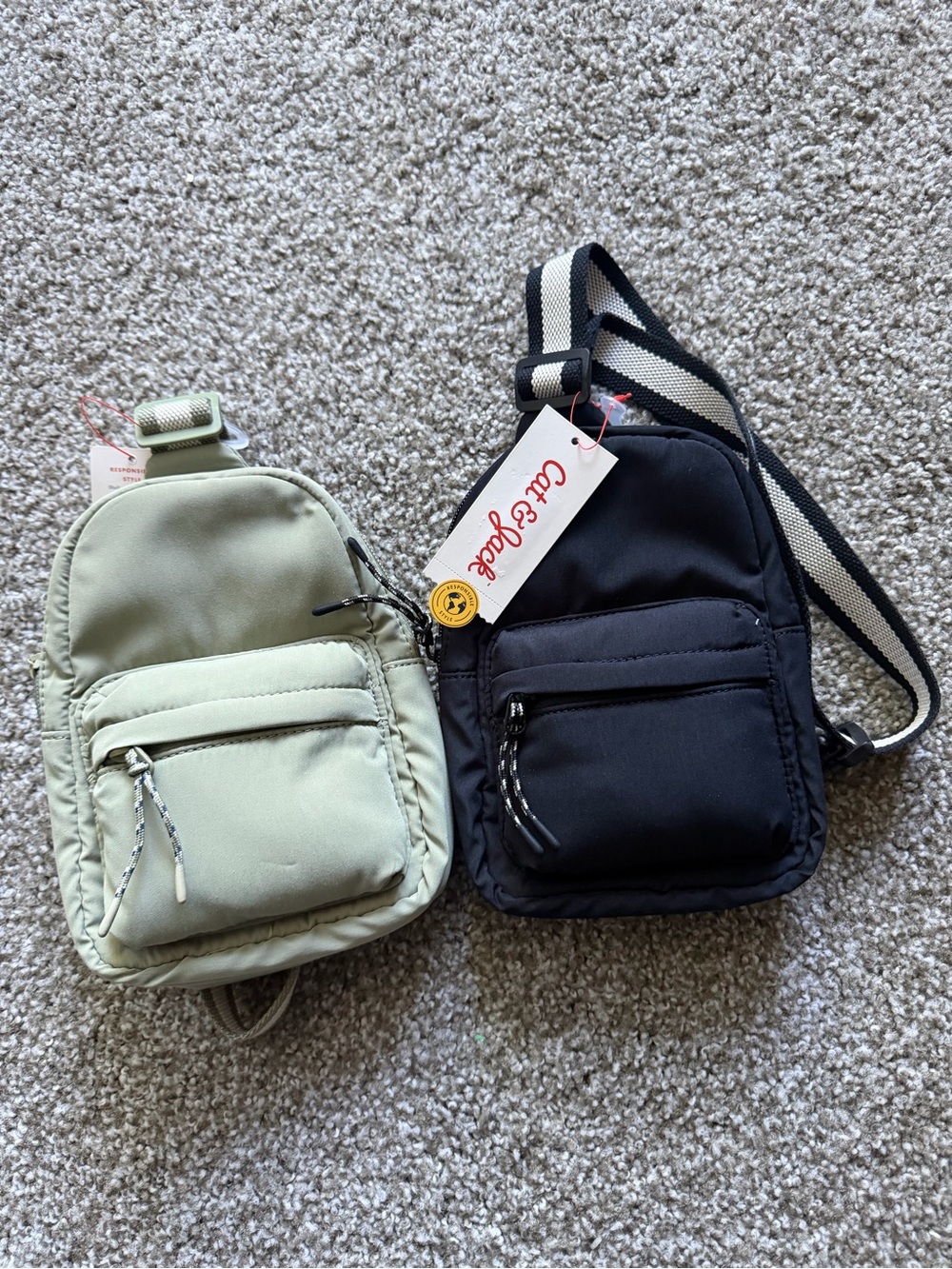 Cat & Jack Black and Sage Kids Belt Bags TAKE ALL